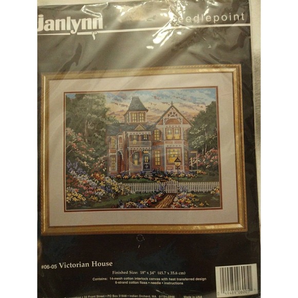1995 Janlynn cross stitch kit Victorian House # 06-05 18"X 14" - Picture 2 of 4